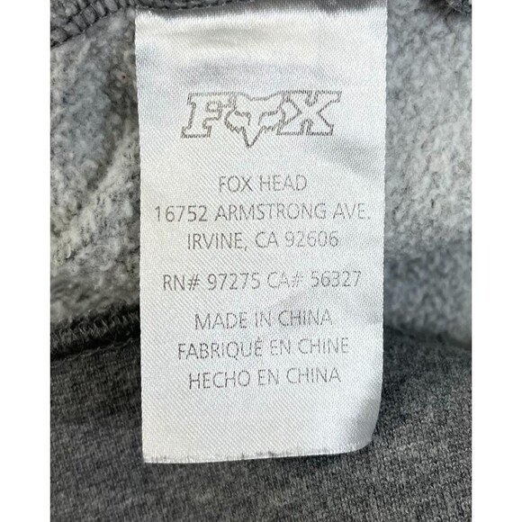 Fox Racing Hoodie Sweatshirt Pullover Motocross Men's Medium Gray Spell Out Y2K - Picture 9 of 10